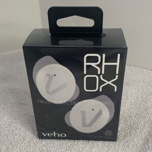 RHOX veho True Wireless Earphones White Water Resistant Bluetooth New in Box